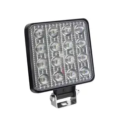 GENERICO - Neblinero 16 LED 48W, 12-24V, Cuadrado Delgado. Conjunto X1.
