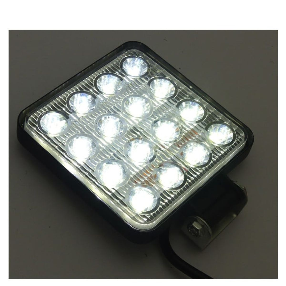 GENERICO - Neblinero 16 LED 48W, 12-24V, Cuadrado Delgado. Conjunto X1.