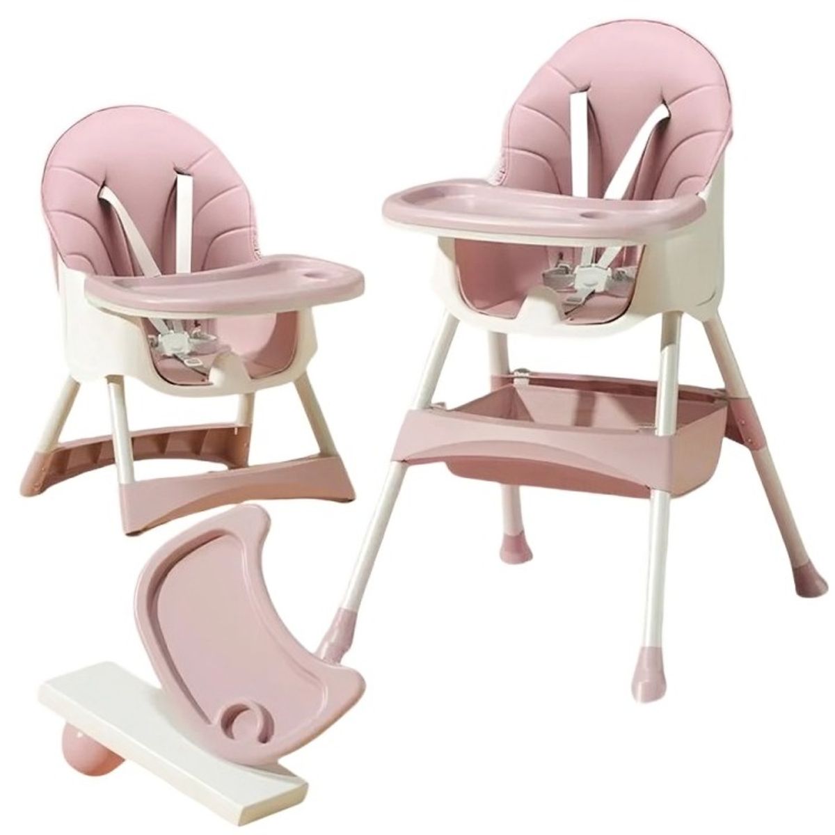 OEM - Silla De Comer infantil 2 En 1 plegable ROSADO