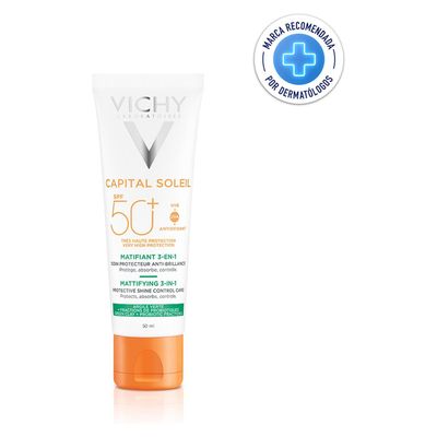 Imagen 2 del producto Protector Solar Facial Capital Soleil Matificante 3 en 1 FPS 50+ 50 ml