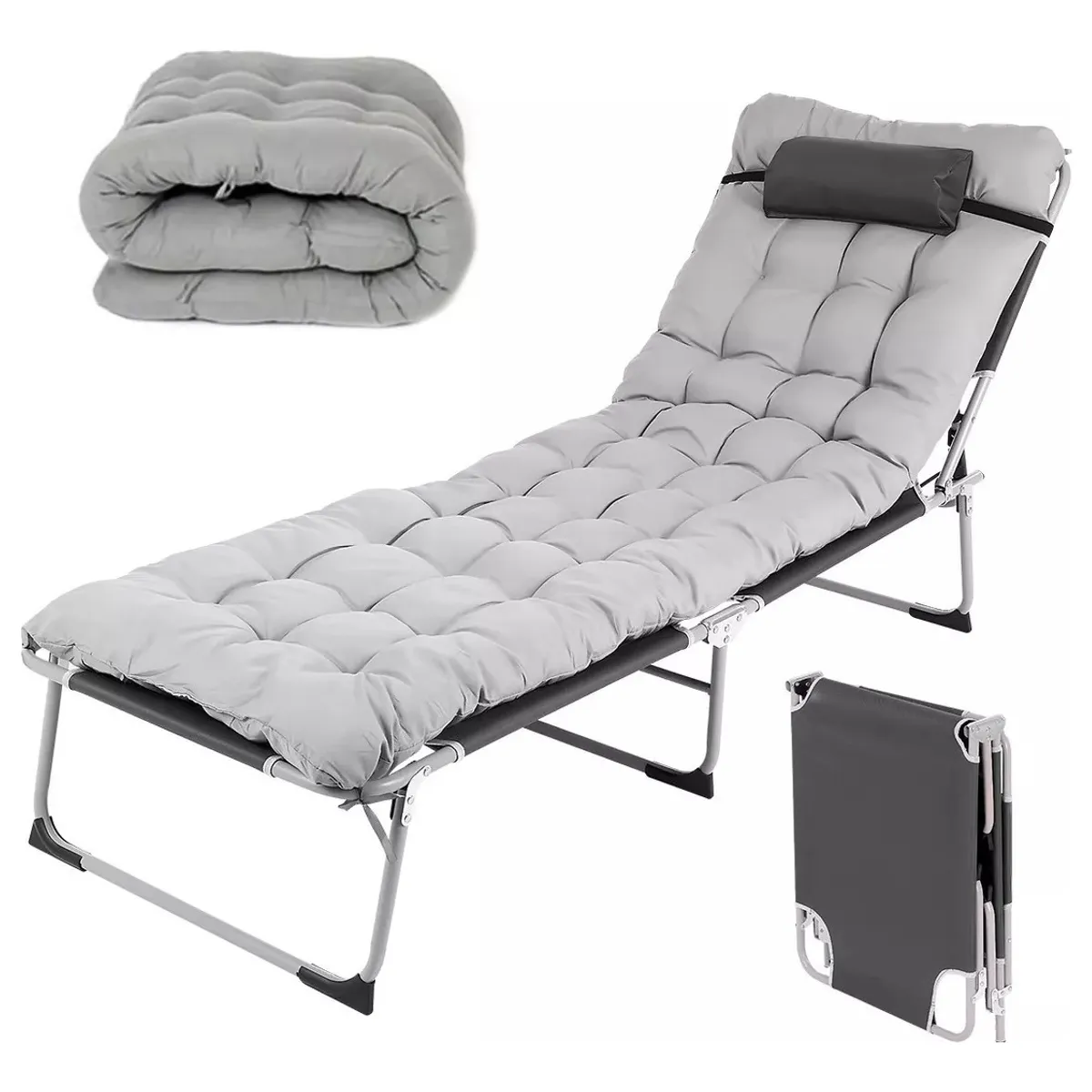 AFVENTURA - Cama Portatil Plegable De Reforzado Con Colchon Desmontable
