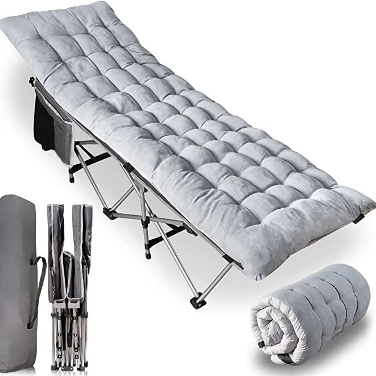 AFVENTURA - Cama Portatil Plegable De Reforzado Con Colchon Desmontable