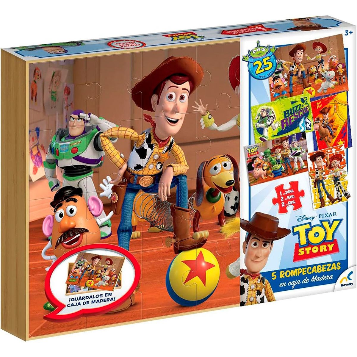 DISNEY - Set De 5 Puzzles Toy Story Caja De Madera