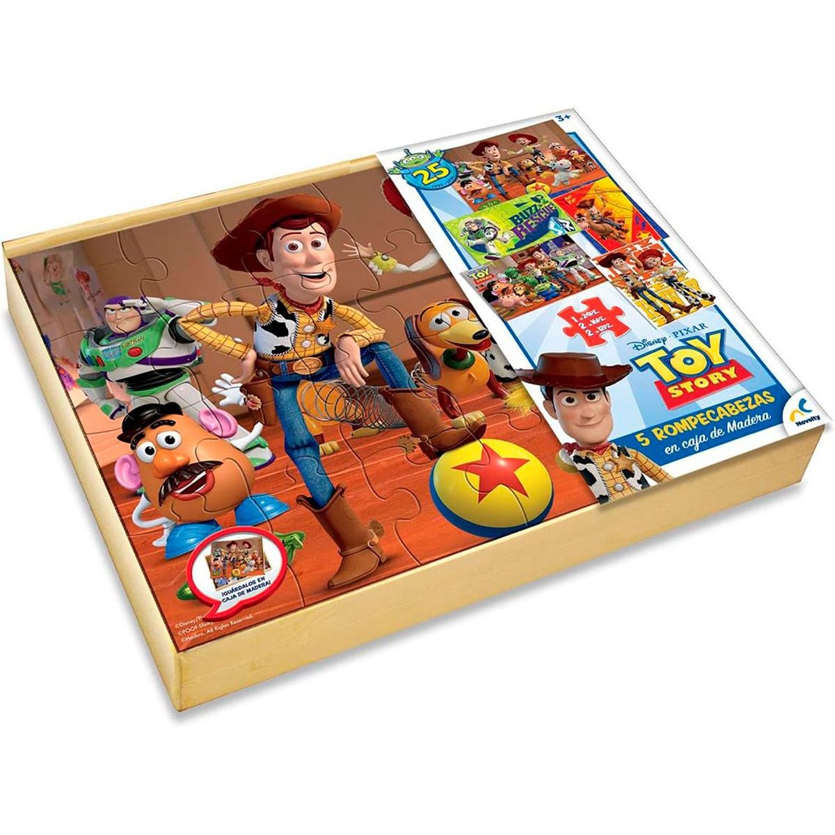 DISNEY - Set De 5 Puzzles Toy Story Caja De Madera