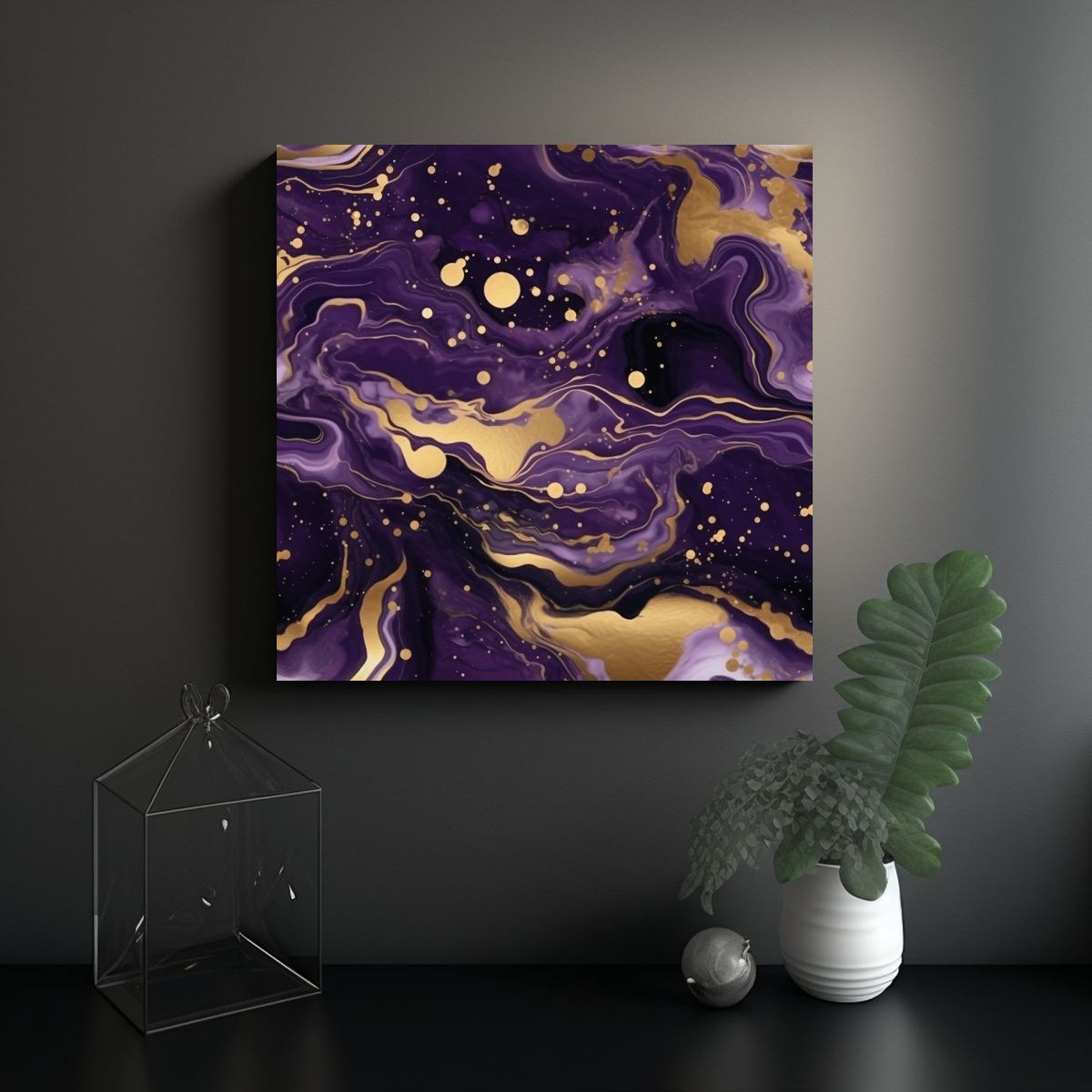 GENERICO - Pinturas Líquidas Cósmicas En Lienzo 70x70 Cm