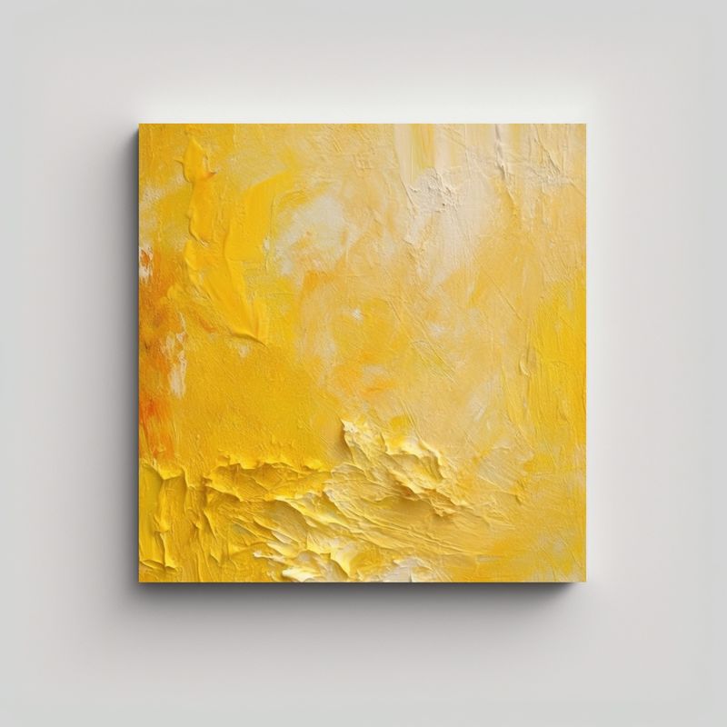 GENERICO - Lienzo Decorativo Expresividad Fondo Amarillo 90x90 Cm