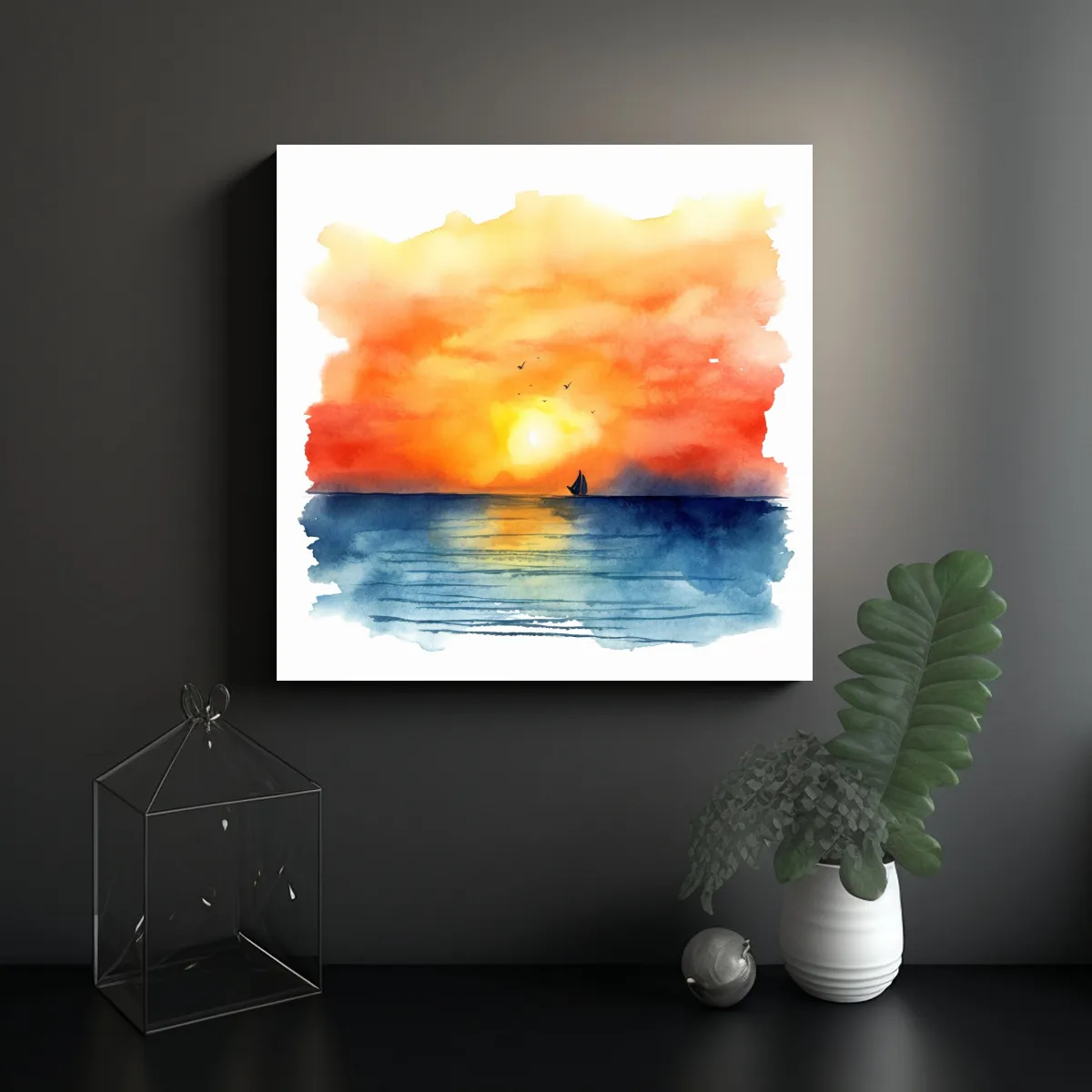 GENERICO - Pintura De Arte De Pared Venta Barato Atardecer 50x50 Cm