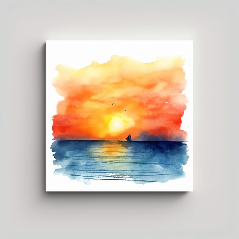 GENERICO - Pintura De Arte De Pared Venta Barato Atardecer 80x80 Cm