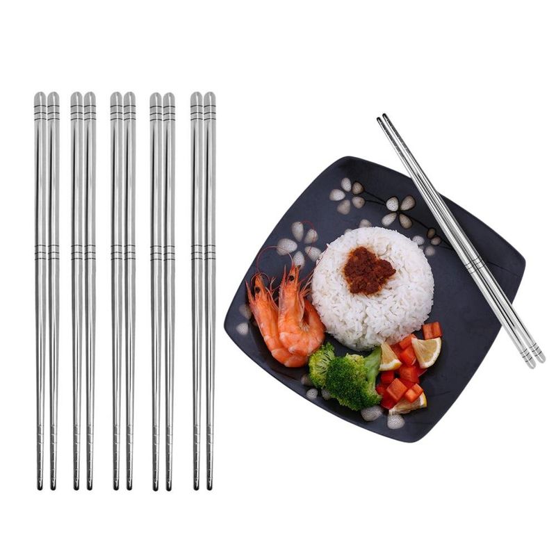 GENERICO - Palillos Chinos 5 Pares Reutilizables Sushi