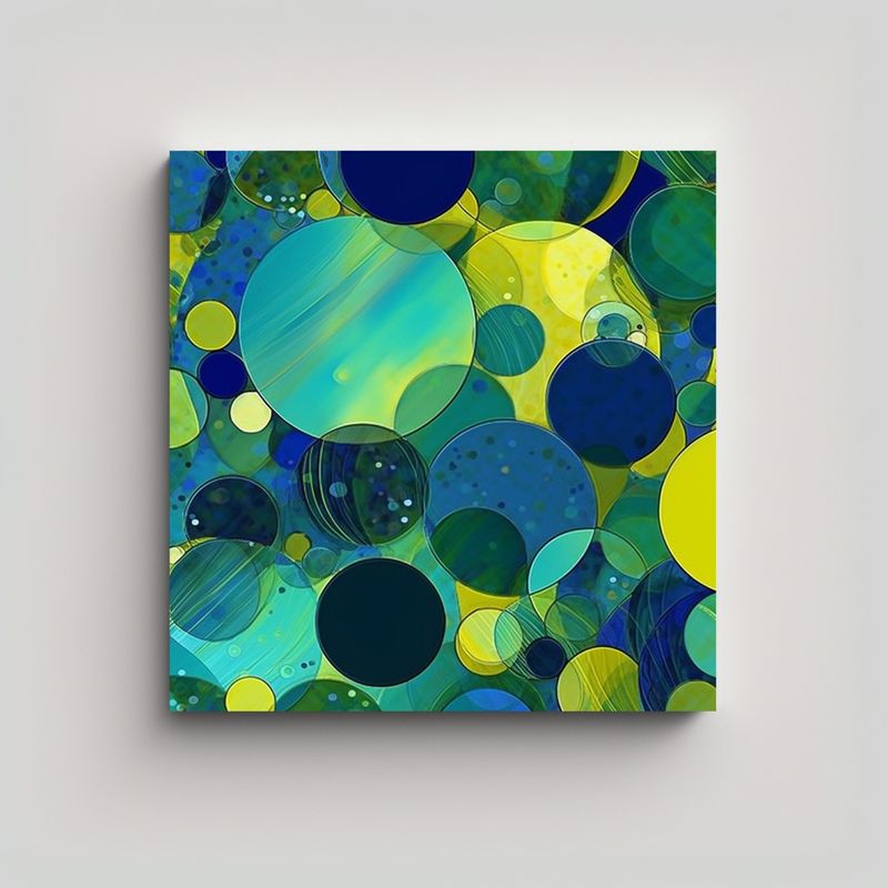 GENERICO - Cuadros Decorativos Con Patrones Suaves En Azul, 80x80 Cm