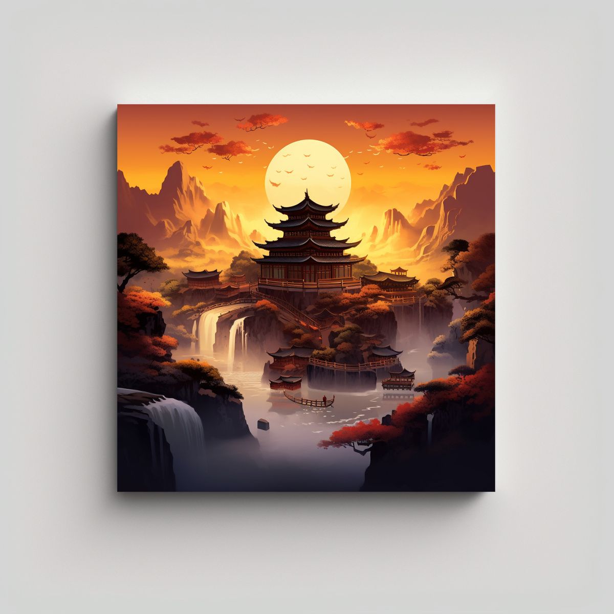 GENERICO - Pintura Movimiento Adorable Cuadro Atardecer 50x50 Cm