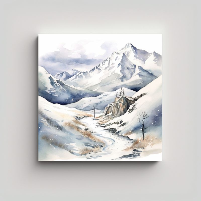 GENERICO - Pinturas Decorativas De Valle Invernal, Montañas 90x90 Cm