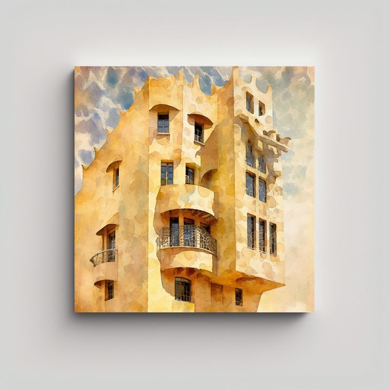 GENERICO - Cuadro Floral Estilo Antonio Gaudí Para 80x80 Cm