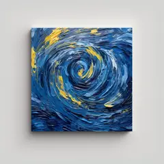 GENERICO - Cuadro Abstracto Moderno Estilo Van Gogh Sobre 50x50 Cm