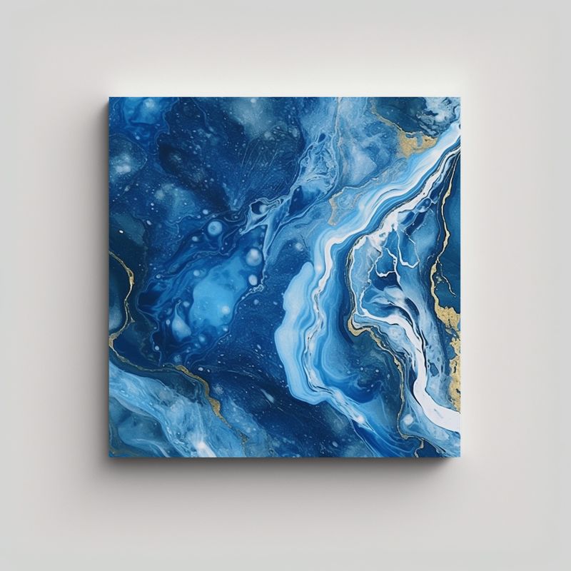 GENERICO - Impresionante Textura Mármol Azul En Lienzoarte. 60x60 Cm