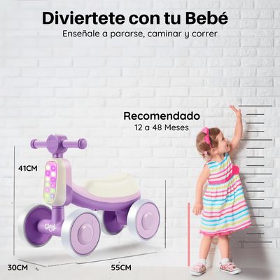 Imagen 2 del producto Correpasillos Triciclo Infantil bambi luces y sonidos púrpura
