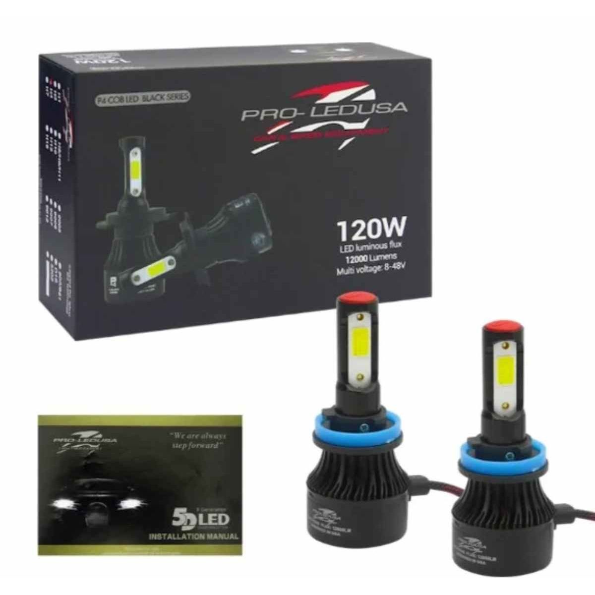 GENERICO - KIT AMPOLLETA LED H-11 PRO-LEDUSA 120W BLACK SERIES 12000LM