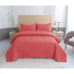 GENERICO - Quilt de Verano 1.5 Plaza. Color Coral