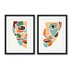 ALCUADRADO - Set Doble Cuadros Abs Mujer Pintura Negro