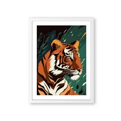 ALCUADRADO - Cuadro Individual Tigre Selva Blanco