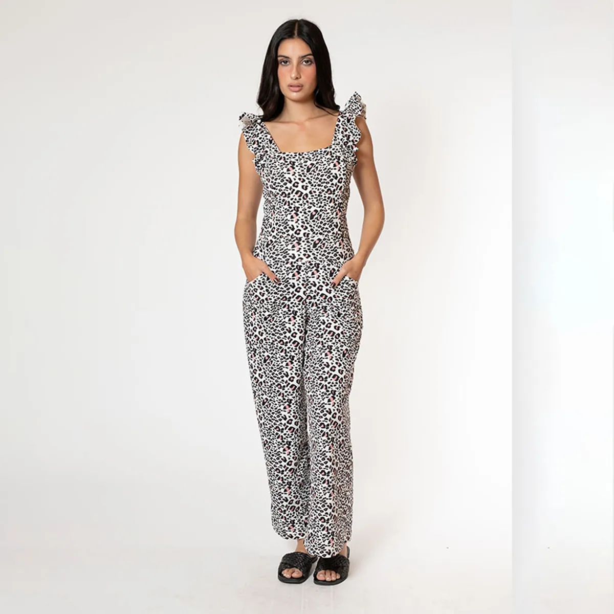 NATALIA SEGUEL - Enterito Mercedes Animal Print Rosa Natalia Seguel