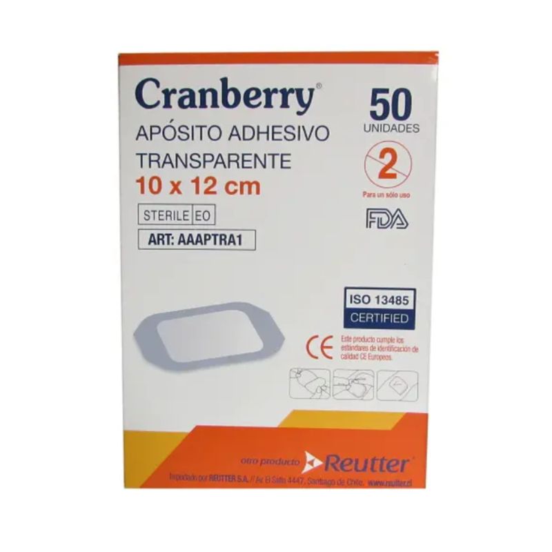 CRANBERRY - Apósito Adhesivo Transparente 10x12cm Cranberry 50 Un
