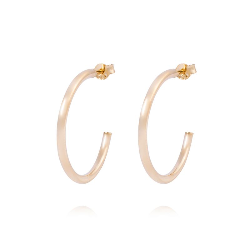 JB JOYAS BARON - Aros de Oro 18kt Media Argolla 25MM