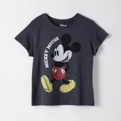 DISNEY - Polera Manga Corta Mujer Mickey Gris
