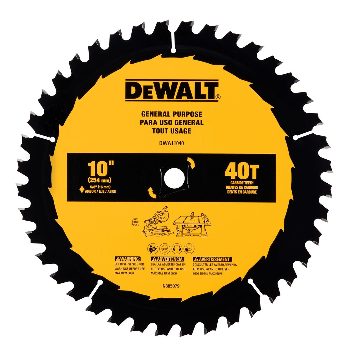 DEWALT - Disco de sierra 10” 40T DEWALT DWA11040