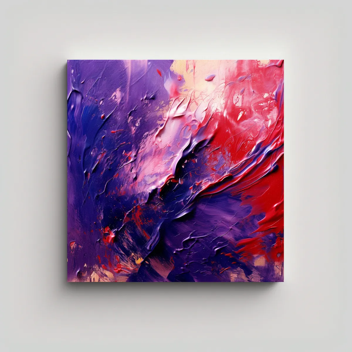 GENERICO - Cuadro Floral Morado Estilo Galería En Lienzo, 70x70 Cm