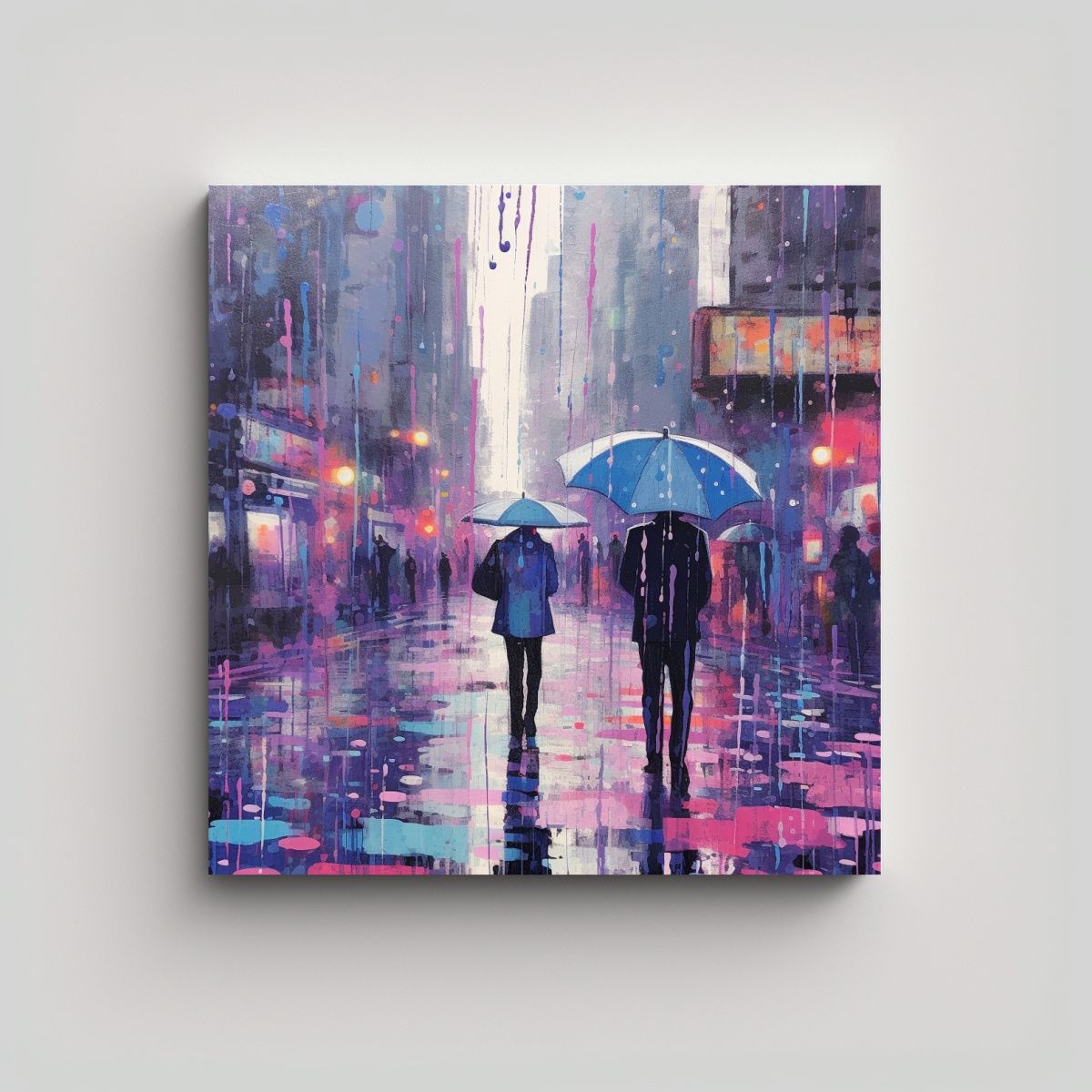 GENERICO - Lienzo Abstracto Para Cuarto Con Tonos Morados, 70x70 Cm