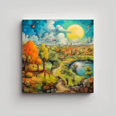 GENERICO - Cuadro Realista De Paisaje Con Efecto Visual Al 50x50 Cm