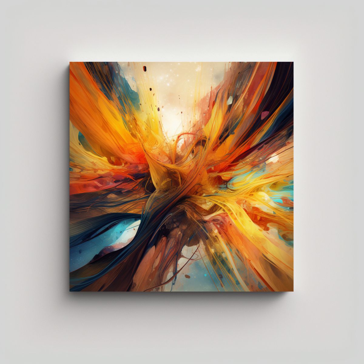 GENERICO - Pintura Abstracta Que Genera Debate Sobre Calidad 60x60 Cm