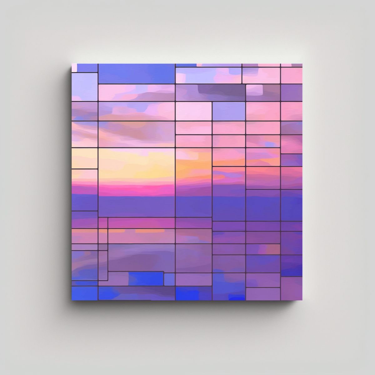 GENERICO - Arte Pixel Minimalista Moderno: Tela En Bastidor 70x70 Cm