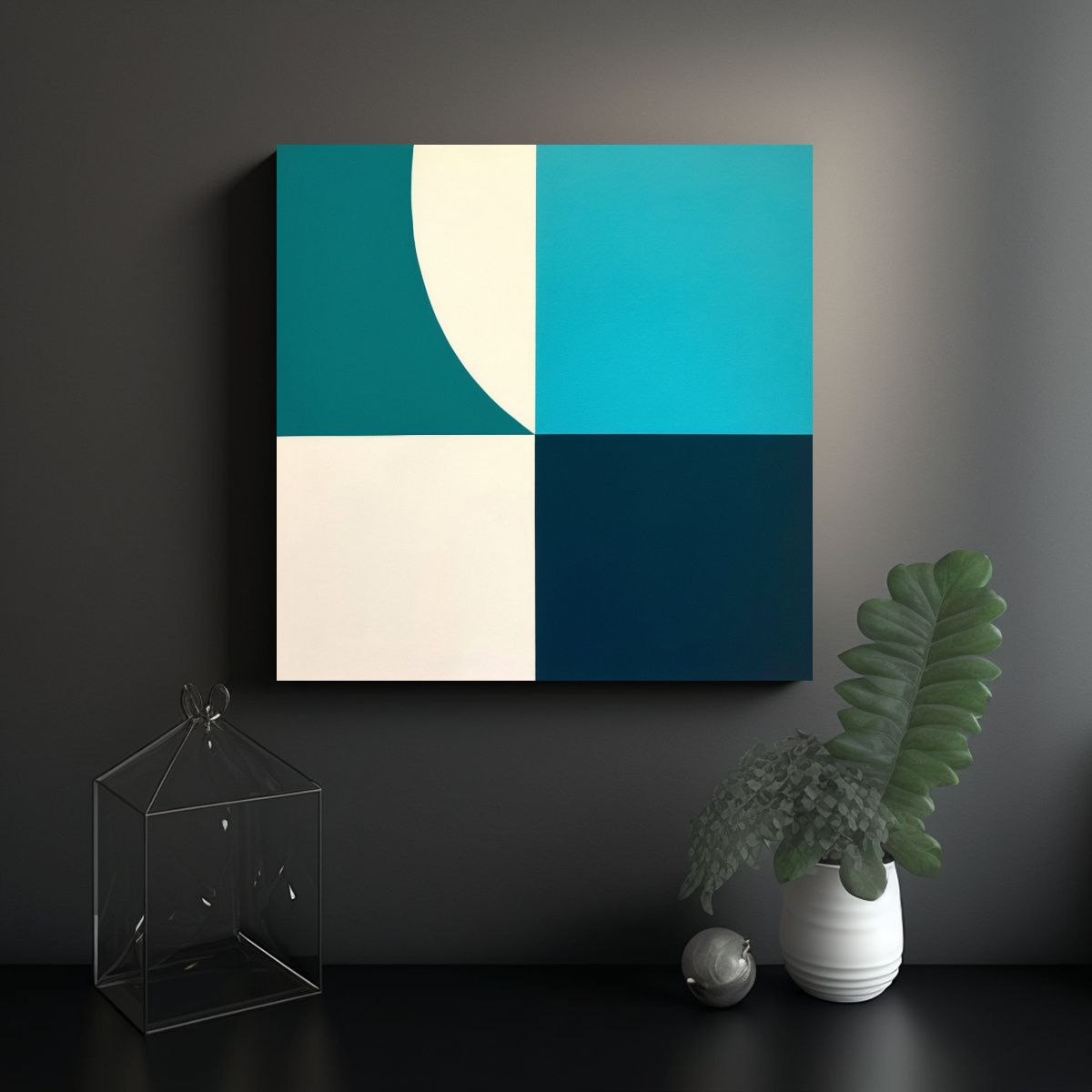 GENERICO - Obra De Arte Moderna Enigmática Con Composición 80x80 Cm