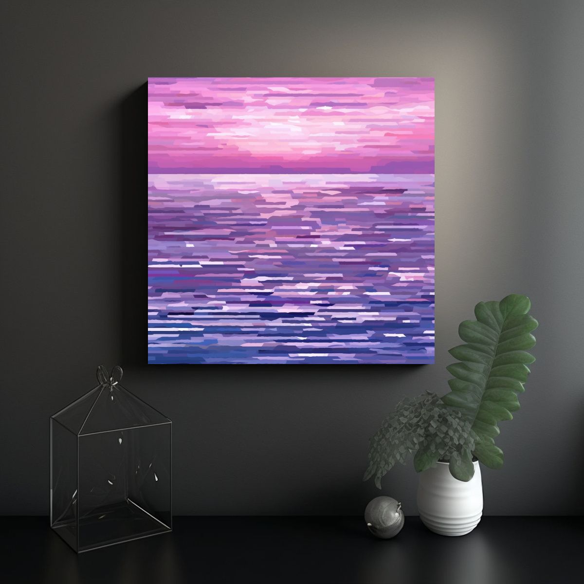 GENERICO - Obra De Arte Digital Pixel Minimalista Que 60x60 Cm