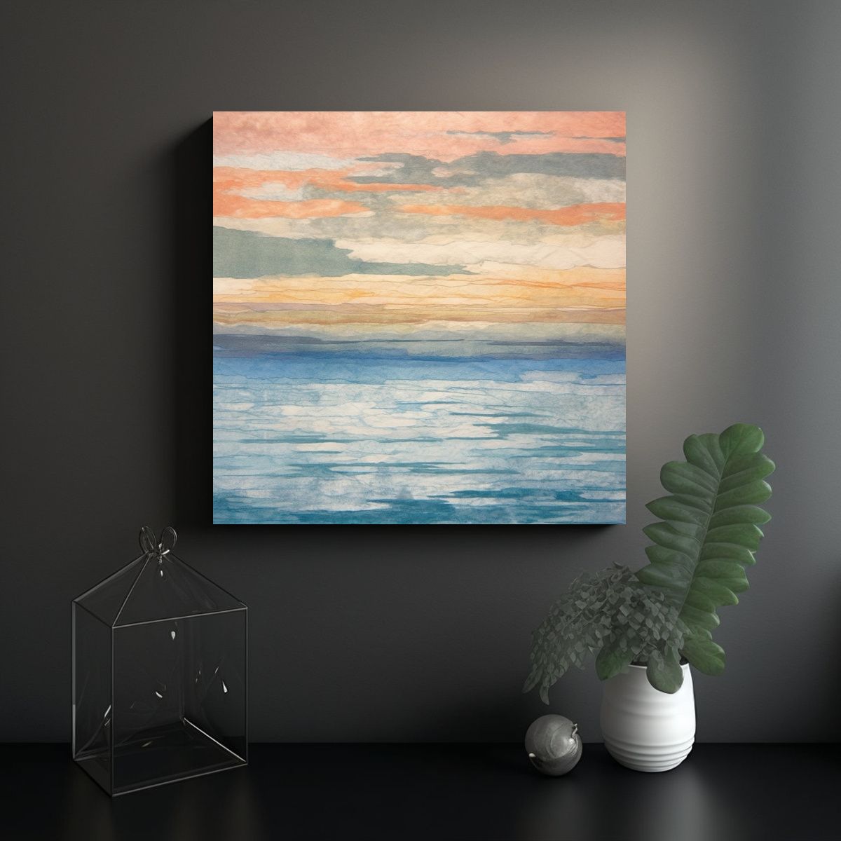 GENERICO - Obra De Arte Moderna Minimalista Que Expresa La 90x90 Cm