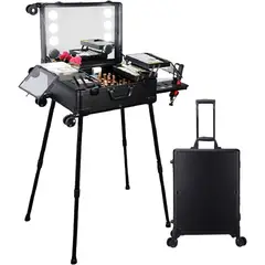 GENERICO - Maletín de Maquillaje Tocador Profesional Maleta Profesional Con Luz Led De Maquillaje Estilo Tocador