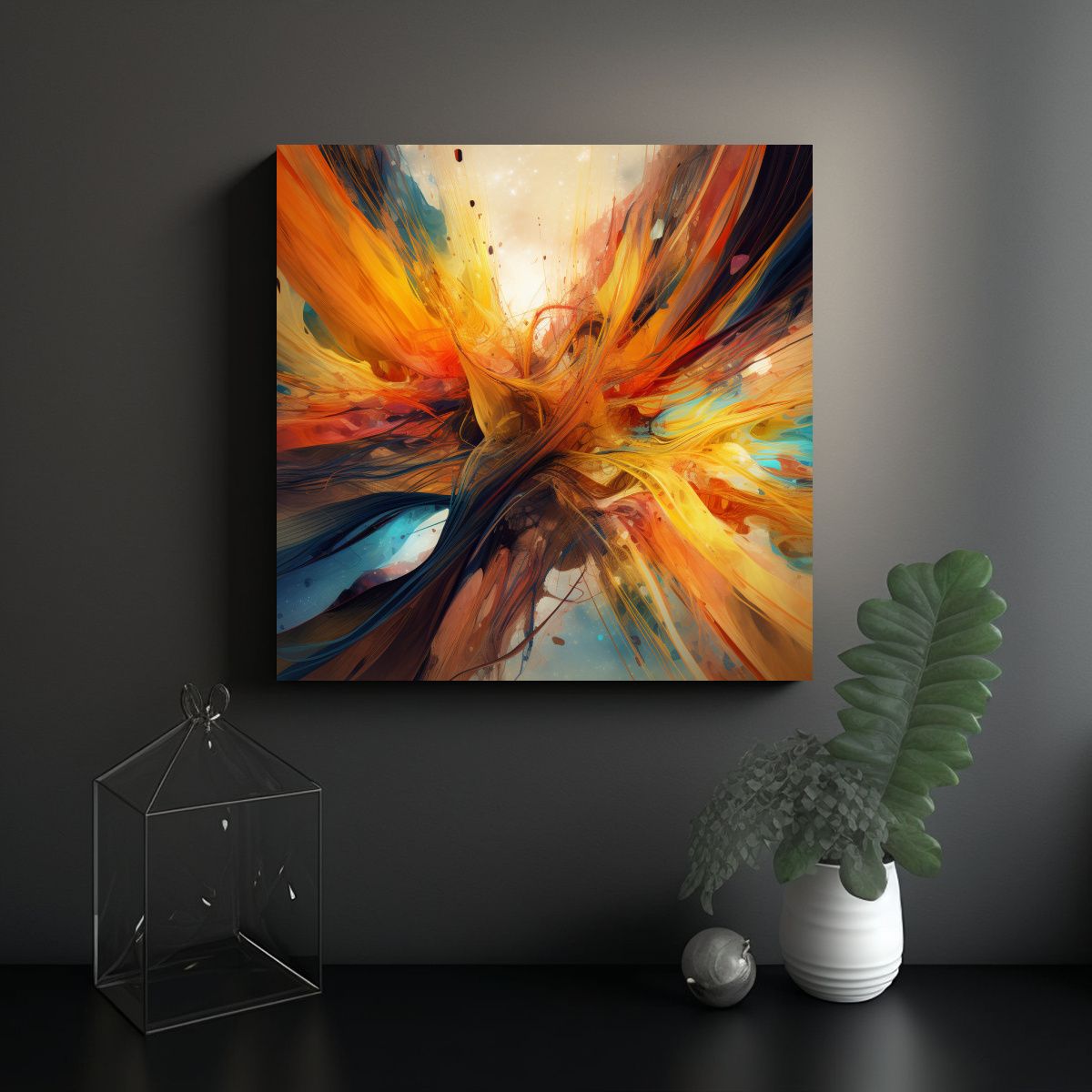 GENERICO - Pintura Abstracta Que Genera Debate Sobre Calidad 70x70 Cm