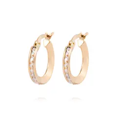 JB JOYAS BARON - Aros de Oro 18kt Argollas Circón 21
