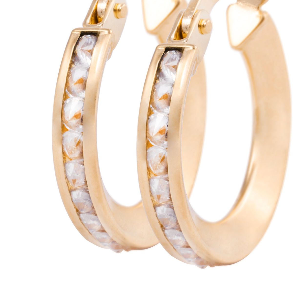 JB JOYAS BARON - Aros de Oro 18kt Argollas Circón 21