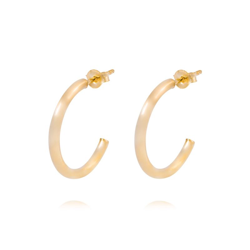 JB JOYAS BARON - Aros de Oro 18kt Media Argolla Tubo 19MM