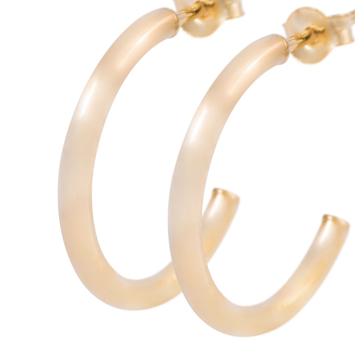 JB JOYAS BARON - Aros de Oro 18kt Media Argolla Tubo 19MM