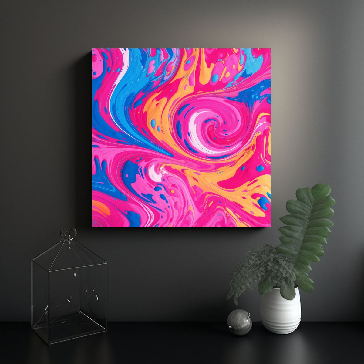 GENERICO - Patrón De Arte Moderno De Colores Intensos 80x80 Cm