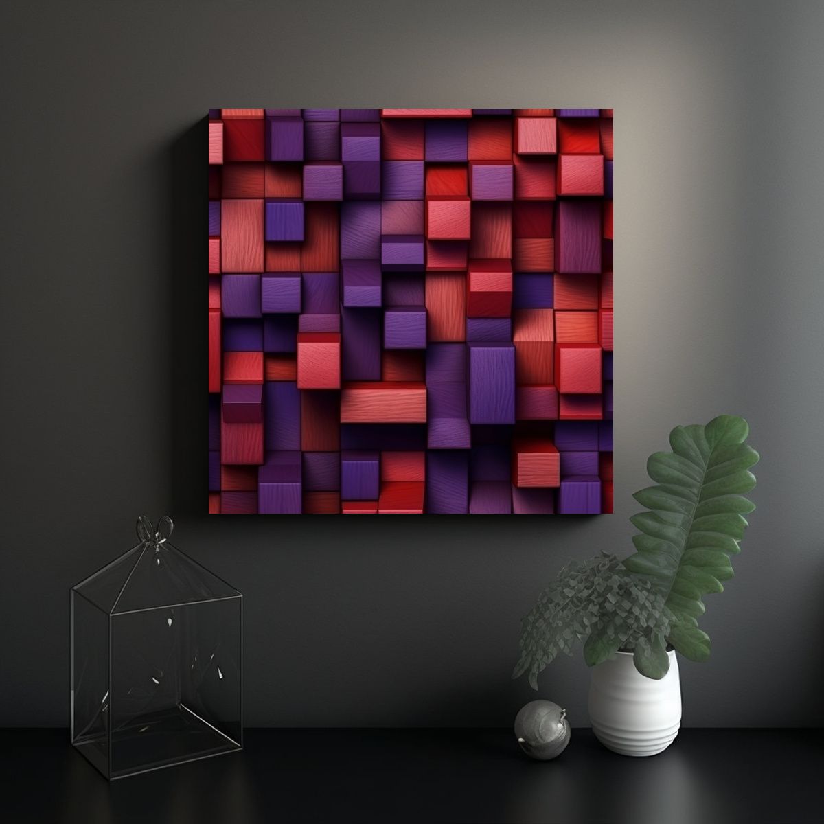 GENERICO - Fondo Abstracto Rojo Y Morado En Estilo 70x70 Cm