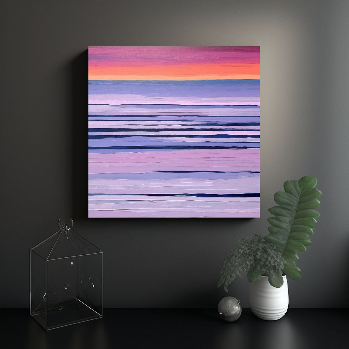 GENERICO - Pintura Acrílica Minimalista Sobre Papel Rugoso 60x60 Cm