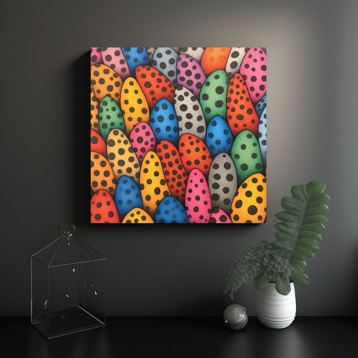 GENERICO - Dibujo Minimalista En Tonos Pasteles Expresando 50x50 Cm