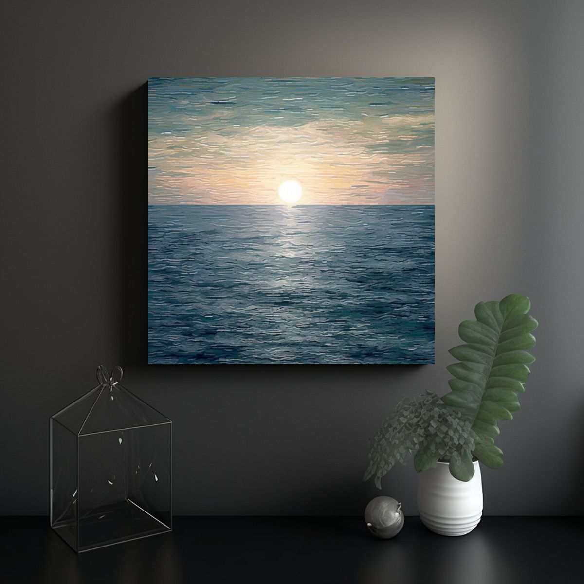 GENERICO - Cuadro Abstracto Minimalista Arte Digital Pixel 50x50 Cm