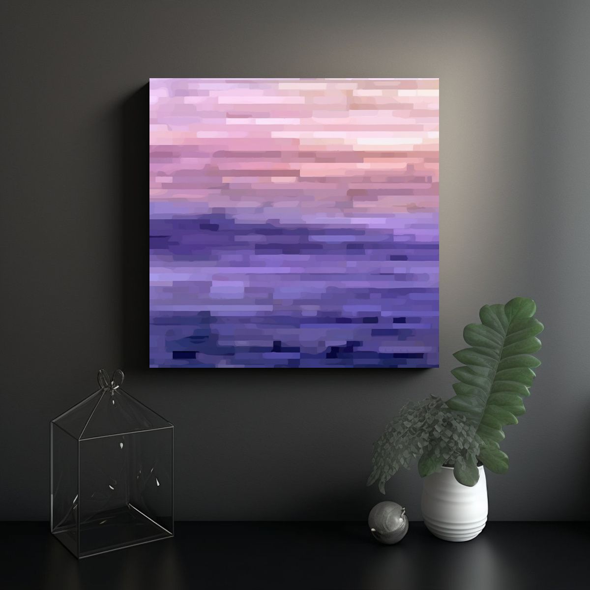 GENERICO - Cuadro Venta: Escena Pixel Arte Digital 80x80 Cm
