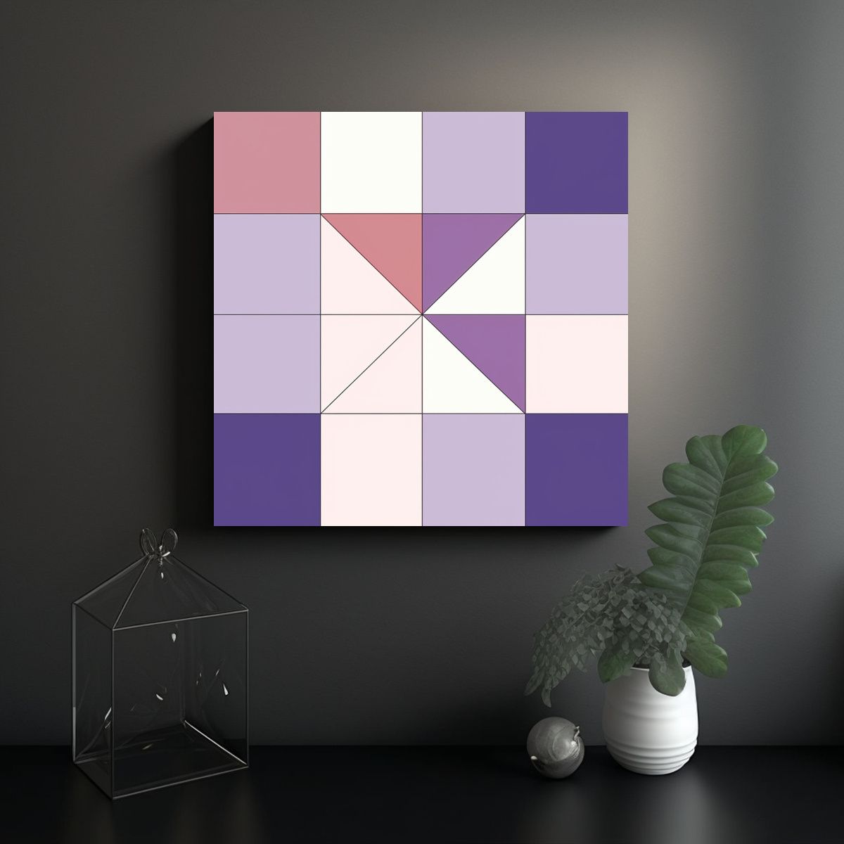 GENERICO - Escena Minimalista De Arte Digital Píxel Que 90x90 Cm